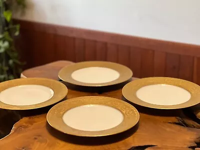 Buy Set Of 8 Royal Bavarian Hutschenreuther Antique Gold Gilt Dinner Plates • 885.33£