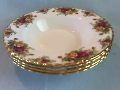 Buy Royal Albert Old Country Roses Set Of 4 Extra  Large 24cm Rimmed Soup Bowls MINT • 90£