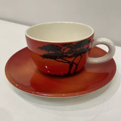Buy Poole Pottery African Sky Cup & Saucer - NEW - Orange - Coffee Tea Mug • 14.99£