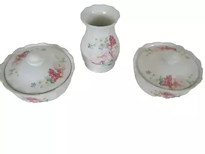 Buy SADLER China Dishes & Vase, AN ORIGINAL COLLECTION PINK FLOWER DESIGN • 4.99£