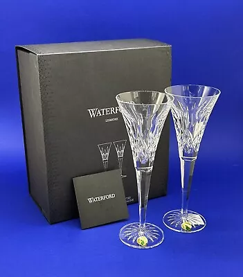 Buy Waterford Crystal Lismore Cut Boxed Pair Of 23cm Tall Champagne Toasting Flutes • 120£