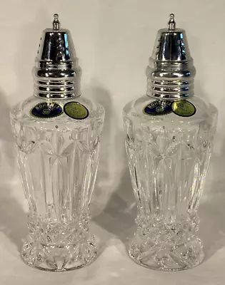 Buy Czech BOHEMIA Lead Crystal Glass Vintage Salt & Pepper Shakers - Set Of 2 • 24.99£