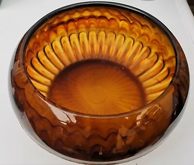 Buy Large Antique George Davidson Amber Cloud Glass Bowl Art Deco 1920-30's  • 35£