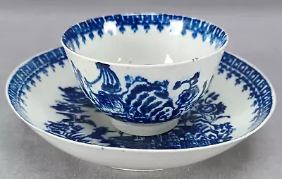 Buy 18th Century Dr Wall Worcester Fisherman Pattern Tea Bowl & Saucer C. 1770-1800 • 229.10£