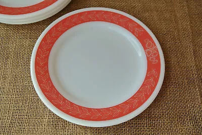 Buy Vintage Pyrex Dinner Ware Corning Decor Line 7.25  Plate Red Revel Laurel Emg969 • 10.02£
