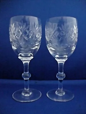 Buy 2 X Royal Doulton Crystal Georgian Cut Pattern Hock Wine Glasses - Signed • 24.95£