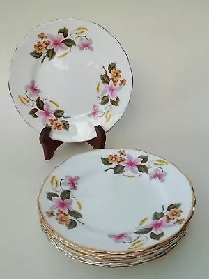 Buy Vintage Crown Staffordshire Windermere Floral Tea Side Plates X 6 - 16cm Dia • 14.99£
