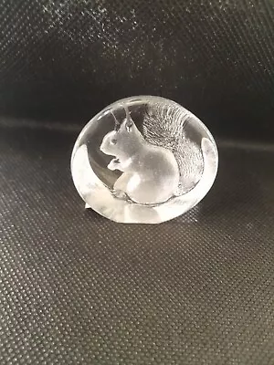 Buy  Small Signed Mats Jonasson  Glass Relief Squirrel Paperweight. Sculpture. • 3.99£