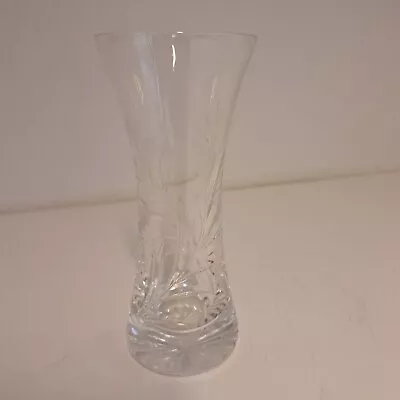 Buy Edinburgh Crystal Cut Glass Etched Stem Vase H 5.25 Inch • 17.25£