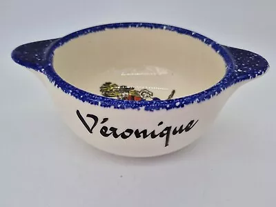 Buy 'Véronique' Faience Quimper Style Breton France 2 Handled Lug Soup Bowl Ceramic • 4£