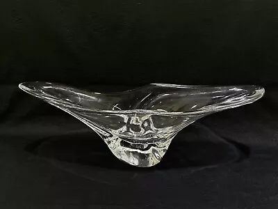 Buy Vintage Daum France Clear Crystal Art Glass Large Centerpiece Console Bowl  • 138.86£