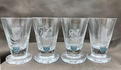 Buy 4 Vtg Orrefors Etched Scandinavian Crystal Footed Shot Glasses • 34.47£