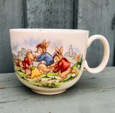 Buy Vintage Royal Doulton Bunnykins Cup - Wheelbarrow Race / Cricket Circa 1967-1975 • 5£