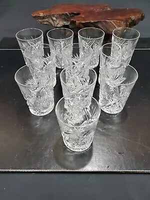 Buy Antique ABP Cut Crystal Tumbler Glasses Set Of 11 Excellent Condition  • 274.92£