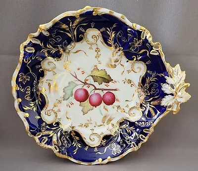 Buy John Rose Coalport Hand Painted Fruit Dessert Dish Pattern 2/938 C1832-33 • 50£