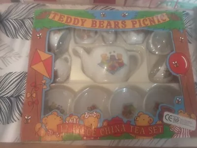 Buy Vintage Teddy Bears Picnic 12 Piece China Childs Tea Dolls Play Set Boxed 1996  • 5.99£