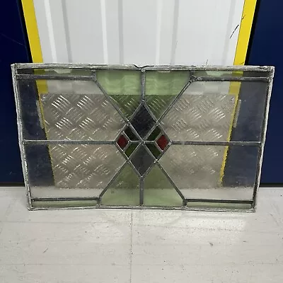 Buy Art Deco Style Vintage Stained Glass Window Panel Reclaimed Leaded • 59.99£