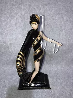 Buy Franklin Mint House Of Erte Pearls And Emeralds Art Deco Figurine Ornament • 99.99£