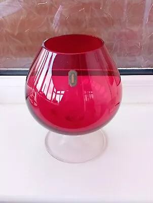 Buy Whitefriars Oversized Ruby Brandy Glass Vase • 15£