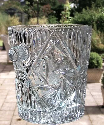 Buy Vintage Bohemian Heavy Lead Crystal Pinwheel Cut Glass Ice Bucket - 15cm, 1.5kg • 15£
