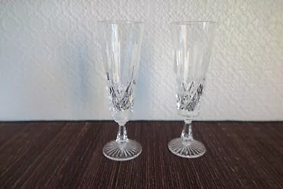 Buy AMAZING PAIR OF CRYSTAL CHAMPAGNE FLUTES - 19cm - SIGNED STUART - LOOK • 28.99£