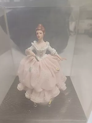 Buy Vintage Dresden Germany Lady In Pink Gown Figurine 6  Never Out Of Box • 83.87£