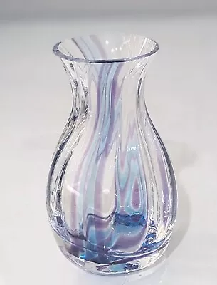 Buy Caithness Art Glass Vase Blue Purple & Clear 11.5cm Height • 8.99£