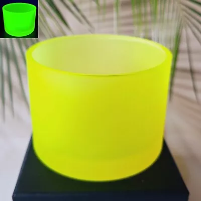 Buy Uranium Whiskey Glass Vaseline Cup Frosty Uranum Depression Glass Art Deco • 41.94£