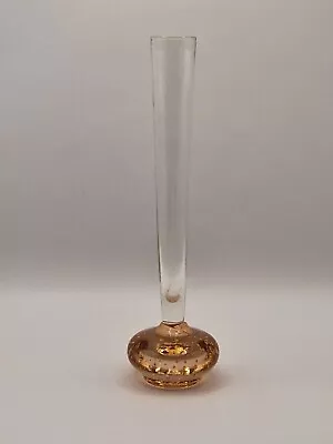 Buy Vintage Glass Bud Vase Pink Bubble Retro 60-70's Amber Controlled • 9.99£