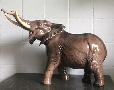 Buy Stunning Large Vintage Beswick Porcelain Elephant Figure  • 110£