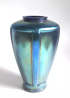 Buy ANTIQUE 7  BLUE AURENE IRIDESCENT DECO ART GLASS VASE STEUBEN ERA 1920s VTG • 209.68£