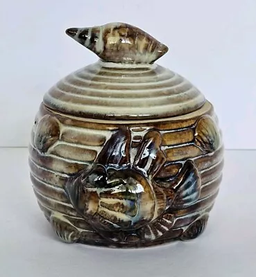 Buy Ocean Themed Raised Relief Fish & Sea Shell Stoneware Lidded Jar Trinket Dish • 26.98£