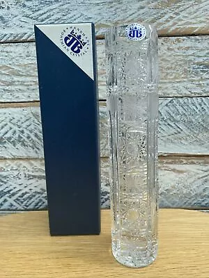 Buy Bohemian Crystal Cylinder Glass Vase In Box Measures Approx. 25cms Tall X 5cm Di • 18.99£