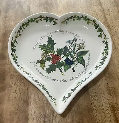 Buy Portmeirion Holly & Ivy Heart Shaped Serving Dish 24cm X 24cm X 3cm VGC • 20£