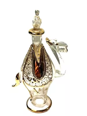 Buy Camel Perfume Bottle 12cm Hand Blown Glass Gold Detail Ornament Scent Bottle • 23.95£