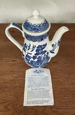 Buy Churchill Willow Blue Coffee Pot Teapot England Vintage EUC • 51.26£