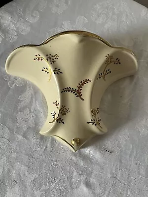 Buy Vintage Kensington Ware KPB Beautiful Wall Cream And Gold Pocket Flower Basket • 9.95£