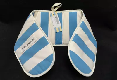 Buy Cornishware Double Oven Glove Blue White Striped Made In England UK - NWT • 33.55£