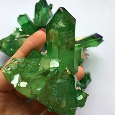 Buy Natural Green Crystal Cluster Quartz Stone Gems Healing Mineral Reiki Ornament • 6.80£