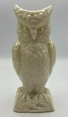 Buy Belleek Irish Horned Owl Vase Cream Yellow 8 1/4  Porcelain Gold 7th Mark • 16.73£