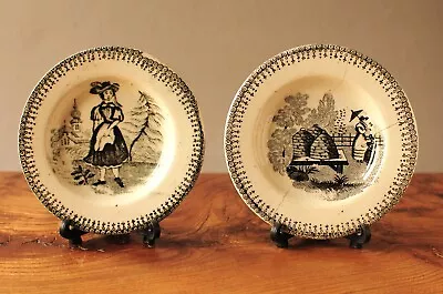 Buy Antique Transfer Ware Small Plates  X 2 Nursery Ware Children's Toy Doll China • 25£