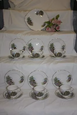 Buy 111388m Gorgeous Vintage Fine Bone China Tea Set Cottage & Garden Scene • 25£