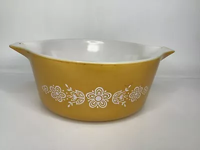 Buy Vintage PYREX Butterfly Gold Round Casserole Dish Bowl 475-B 2.5 QT No Lid • 23.29£