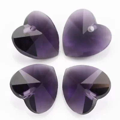 Buy 12x Pendant Heart Faceted Cut Glass Crystal Beads 14mm Jewellery Making Craft • 5.13£