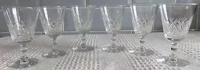 Buy Vintage Cut Glass Crystal Port Sherry Aperitif Liqueur X 6 Glasses VGC • 15£