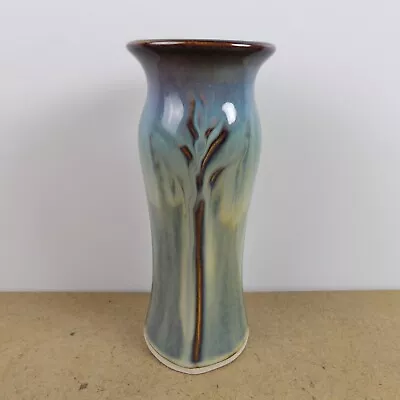 Buy Bill Campbell Art Pottery Vase 7.5  Tall Blue Flambe Glaze • 37.23£
