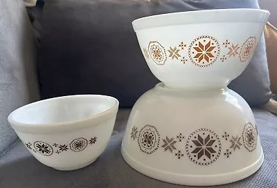 Buy Set Of 3 Pyrex  “Town And Country” Cinderella Mixing Bowl Set (Nesting) ~ 1960’s • 51.21£