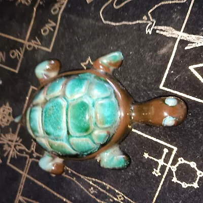 Buy Vintage Canadian Blue Mountain Pottery Tortoise / Turtle  - Blue/green Glaze • 10£