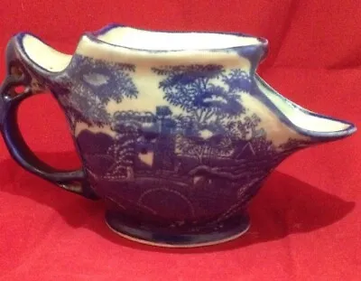 Buy Ironstone Victoria Pottery Shaving Mug Flow Blue & White Transfer Staffordshire • 45£