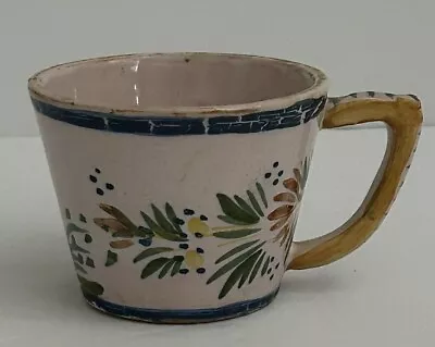 Buy Antique Henriot Quimper Tea Cup Floral Breton Man W/ Item History Card • 13.54£